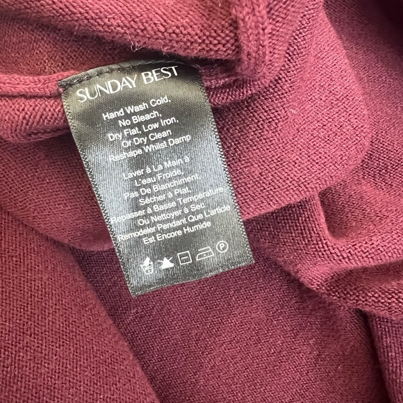 NWOT Aritzia Sunday Best Maroon Burgundy Long Sleeve Mini Dress - Picture 6 of 6